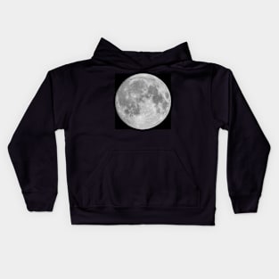 Full moon on black sky background Kids Hoodie